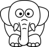 Cartoon Elephant Bw Clip Art