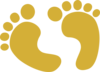 Gold Baby Feet Clip Art