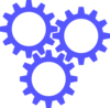 3 Blue Gears Clip Art