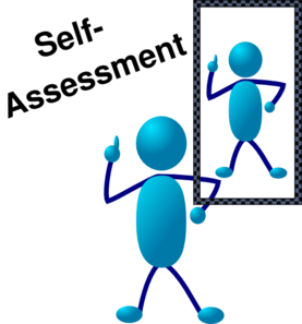 Blue Stick Man Self Assessment Clip Art