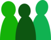 Three Green People Clip Art