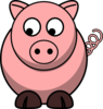 Pig Looking Left-down Clip Art