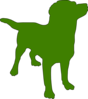 Green Dog Silhouette Clip Art