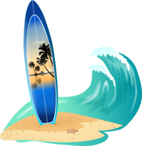 Surfboard And Wave Clip Art