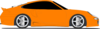 Orange Sports Car2 Clip Art