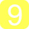Yellow, Rounded, Square With Number 9 Clip Art
