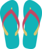 Teal Flipflops Clip Art