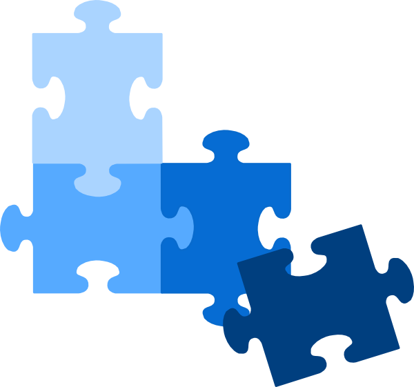 Group Of Blue Puzzle Pieces Clip Art at Clker.com - vector clip art