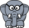 Elephant With Glasses Clip Art