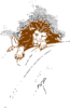 Lion Laying On Hill Clip Art