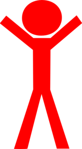 Stick figure stickman icon red Royalty Free Vector Image