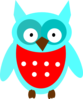 Blue And Red Owl Clip Art
