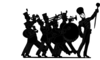 Marching Band Black On White Clip Art