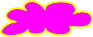 Pink Cloud, Yellow Border Clip Art