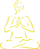 Yellow Meditating Silohette Clip Art