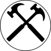 Crossed Hammers Bw 100x100 Clip Art