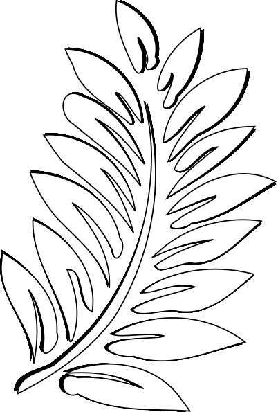 Palm Branch Black And White Clip Art at Clker.com - vector clip art