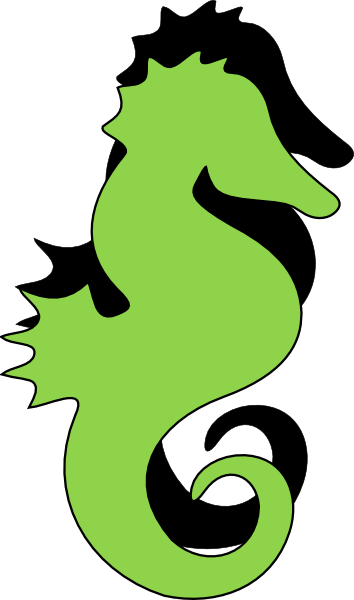 Green Black Seahorse Clip Art at Clker.com - vector clip art online