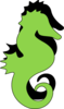 Green Black Seahorse Clip Art