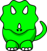 Green Tricertop Dino Clip Art