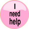 I Need Help Pink Button Clip Art