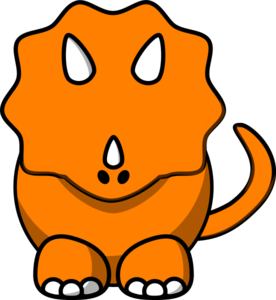 Orange Tricertop Dino Clip Art