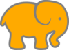 Orange Elephant Clip Art