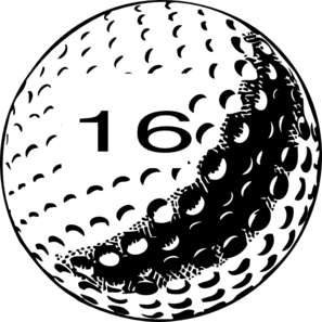 Golf Ball Number 16 Clip Art