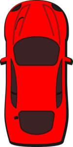 Red Car - Top View - 90 Clip Art