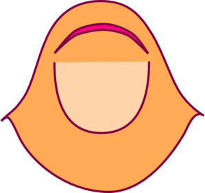 Orange Hijabers Clip Art