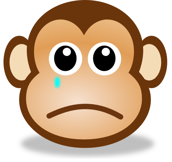 Sad Monkey Face 2 clip art