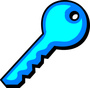 Neon Blue Key Clip Art