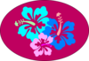 Hibiscus In Oval Clip Art