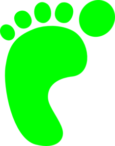 Left-footprint-lime Clip Art