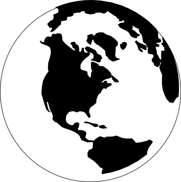 free globe clipart black and white - photo #3