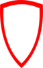 Shield, Wht W Red Border Clip Art