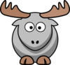 Grey Moose Cartoon Clip Art