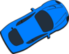 Blue Car - Top View - 30 Clip Art