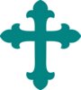 Teal Green Cross Clip Art