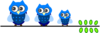 Owl Family On Branch Clip Art