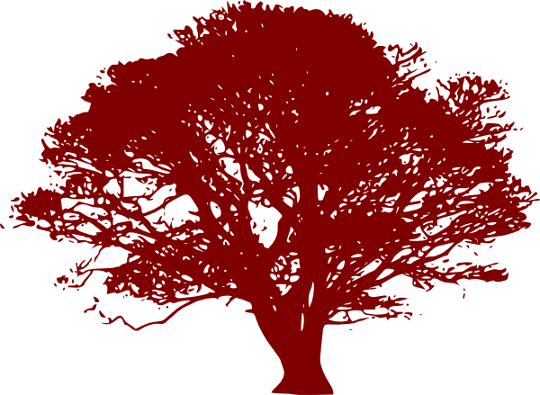 Red Wedding Tree For Invitation clip art