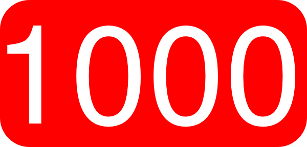 Red, Rounded, Rectangle With Number 1000 Clip Art at Clker.com - vector