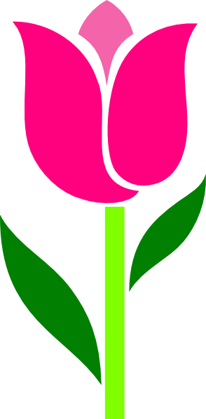 Pink Tulip Leaves Askew Clip Art at Clker.com - vector clip art online