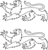 Lions Passant Clip Art