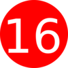 Number 16 Red Background Clip Art