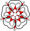 Red White Flower Heraldric Clip Art