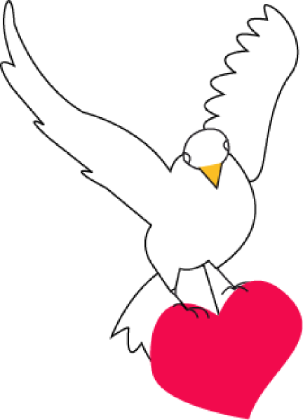 White Dove With Heart clip art