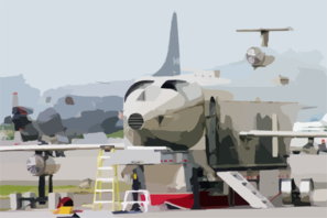 A Mobile Aircraft Fire Trainer (maft) Sits On Flight Line On Board Nas Sigonella. Clip Art