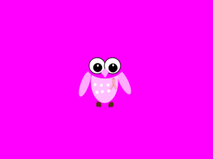 Pink Owl On Pink Background Clip Art
