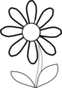 White Daisy With Stem Clip Art